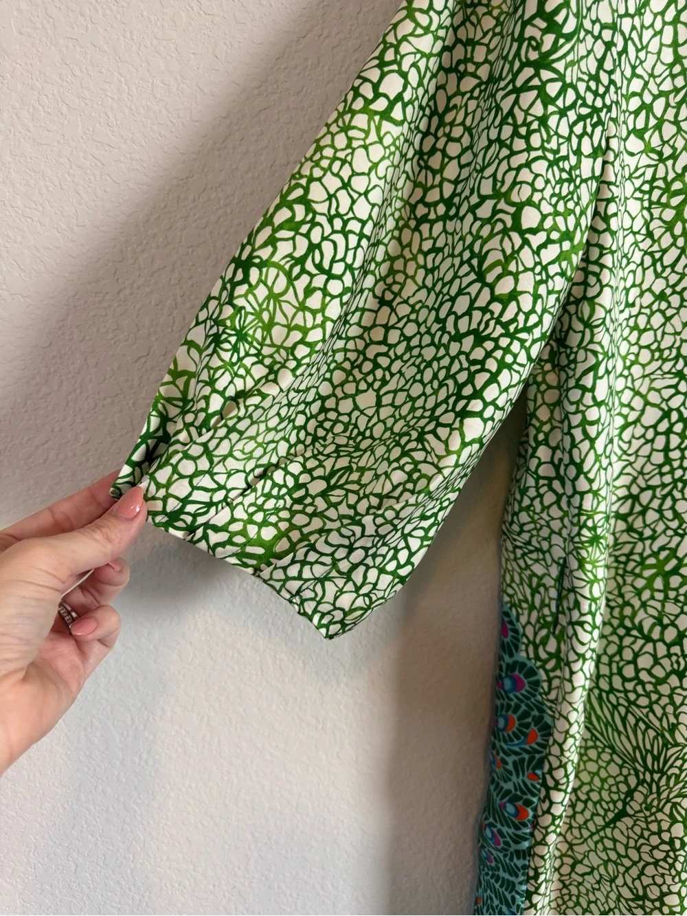 Lilly Pulitzer Women's Sandpiper Silk Peacock Bird Print Puff Sleeve Dress Sz 14 - Picture 8 of 9